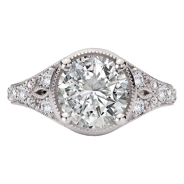 Diamond Semi-Mount Engagement Ring with Milgrain Detail Image 2 McCoy Jewelers Bartlesville, OK