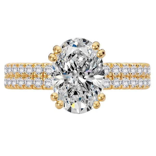 Diamond Double Row Band with a 4 Double Prong Setting Image 2 Jim's Jewelers Tyler, TX