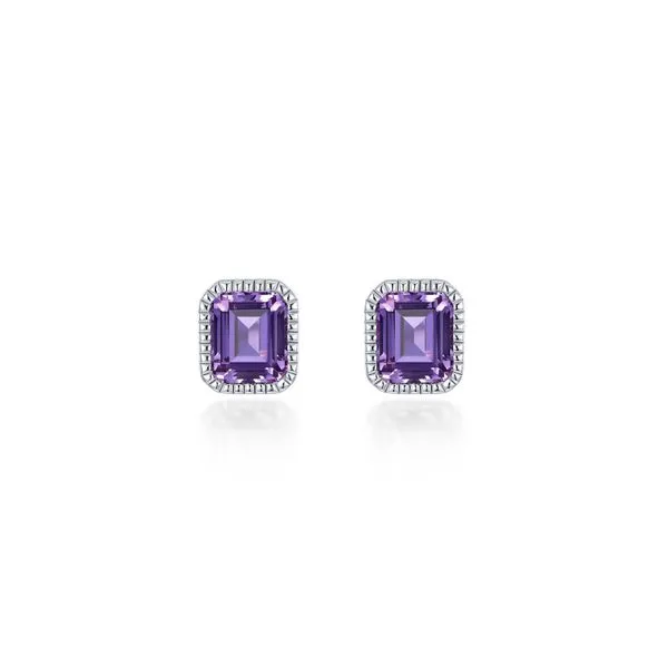 February Birthstone Solitaire Stud Earrings Wood's Jewelers Mount Pleasant, PA