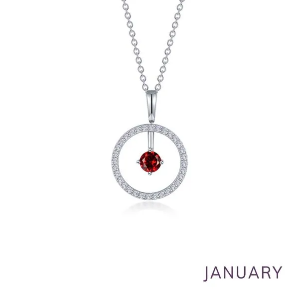 January Birthstone Reversible Open Circle Necklace Richard's Jewelry Berne, IN