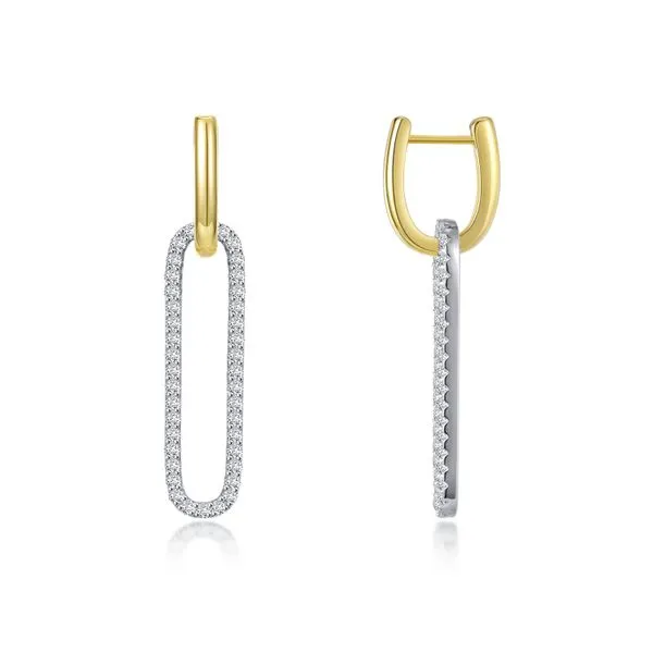 2-Tone Paperclip Drop Earrings Richard's Jewelry Berne, IN