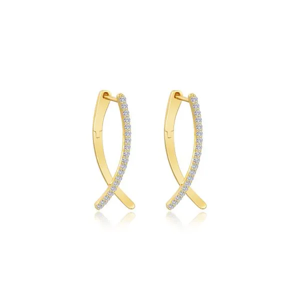 Crossover Oval Hoop Earrings Cellini Design Jewelers Orange, CT