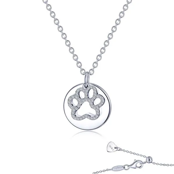 Paw Print Disc Necklace Cellini Design Jewelers Orange, CT