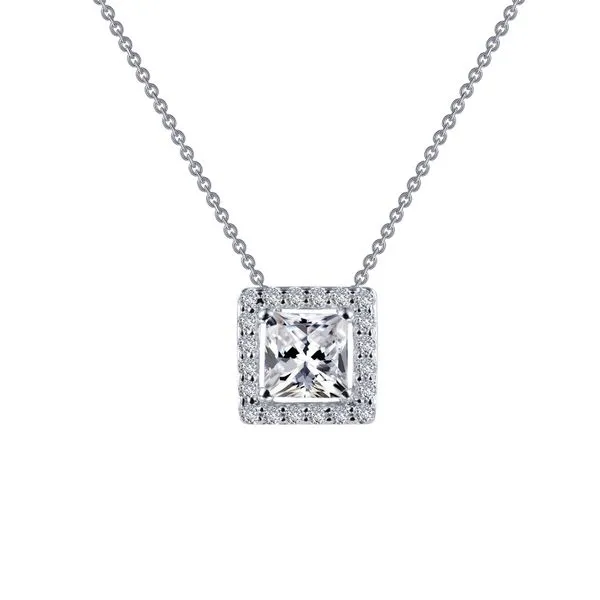 Princess-Cut Halo Necklace Jimmy Smith Jewelers Decatur, AL