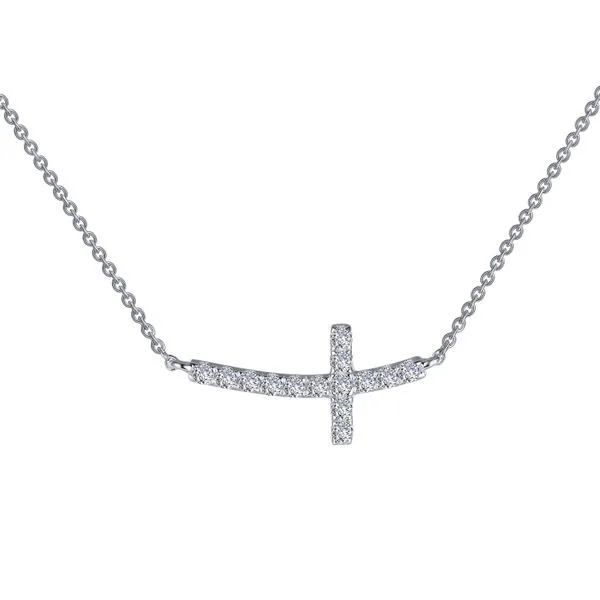 Sideways Curved Cross Necklace Richard's Jewelry Berne, IN