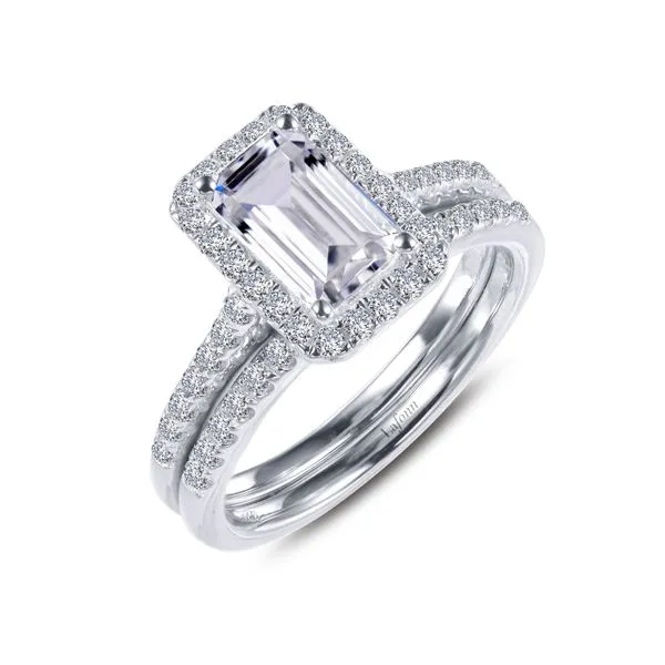 Emerald-Cut Halo Wedding Set Richard's Jewelry Berne, IN