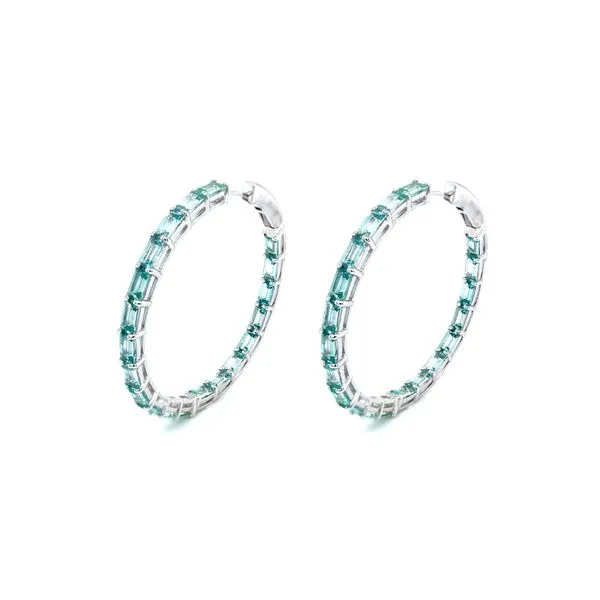 45 mm Fancy Lab-Grown Sapphire Hoop Earrings Richard's Jewelry Berne, IN