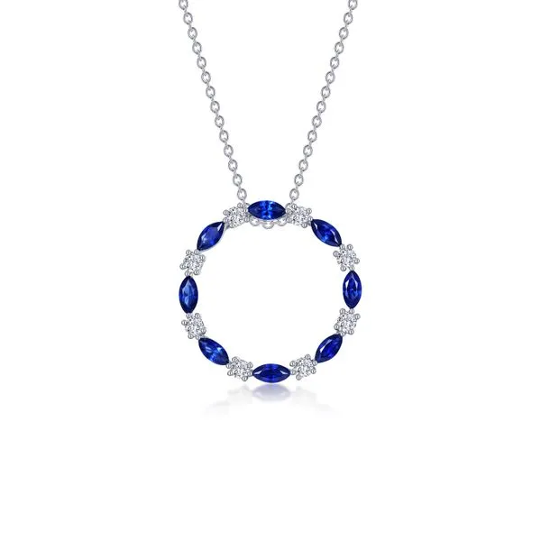 Fancy Lab-Grown Sapphire Open Circle Necklace Richard's Jewelry Berne, IN
