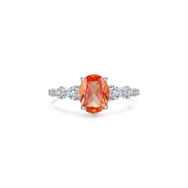 Fancy Peach Fuzz Lab-Grown Sapphire Solitaire Ring Cellini Design Jewelers Orange, CT