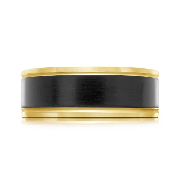 CARBON FIBER AND GOLD WEDDING BAND Image 2 Cherry Street Jewelers Tulsa, OK