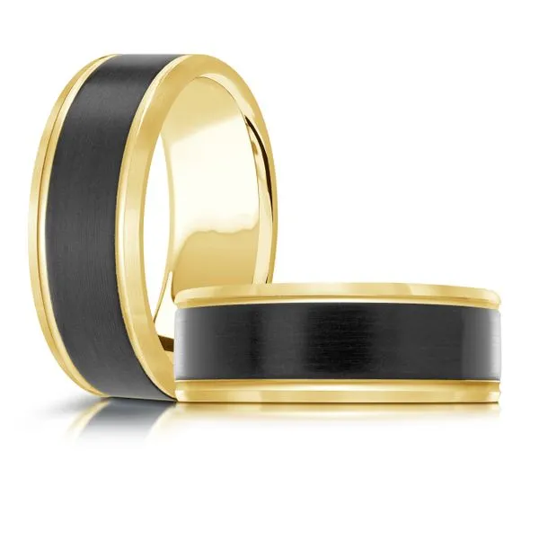 CARBON FIBER AND GOLD WEDDING BAND Image 3 Cherry Street Jewelers Tulsa, OK