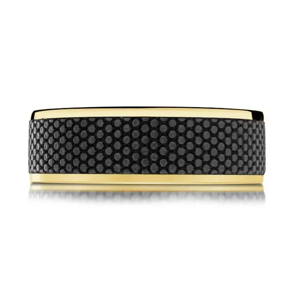 CARBON FIBER AND GOLD WEDDING BAND Image 2 Cherry Street Jewelers Tulsa, OK