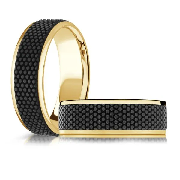 CARBON FIBER AND GOLD WEDDING BAND Image 3 Jo & Co. Jewelers Hardy, VA