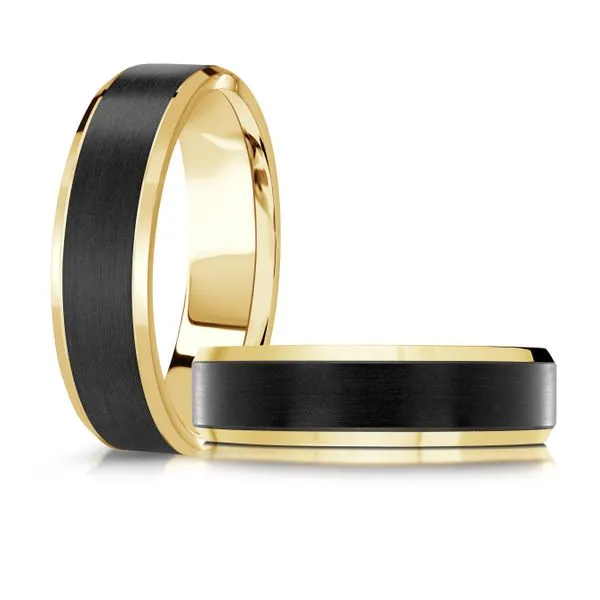 CARBON FIBER AND GOLD WEDDING BAND Image 3 Mitchell's Jewelry Norman, OK