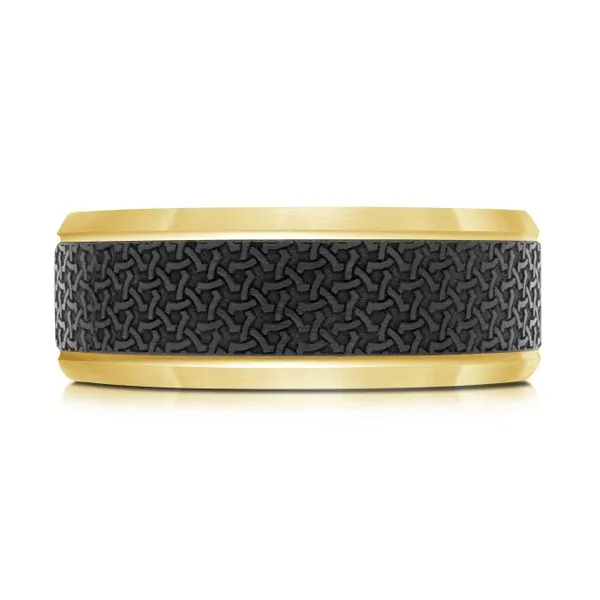 CARBON FIBER AND GOLD WEDDING BAND Image 2 Cherry Street Jewelers Tulsa, OK