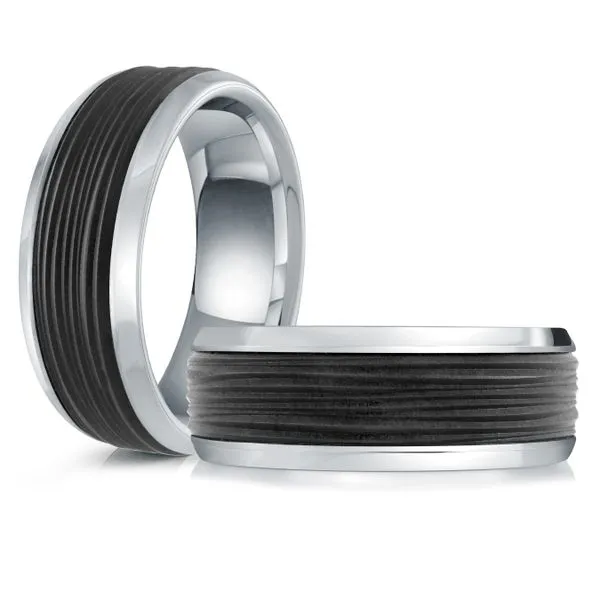 CARBON FIBER AND GOLD WEDDING BAND Image 3 Cherry Street Jewelers Tulsa, OK