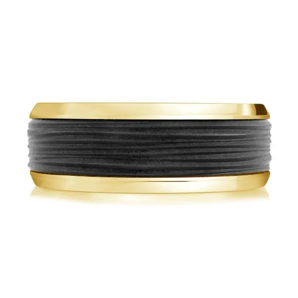CARBON FIBER AND GOLD WEDDING BAND Image 2 Thomas A. Davis Jewelers Holland, MI