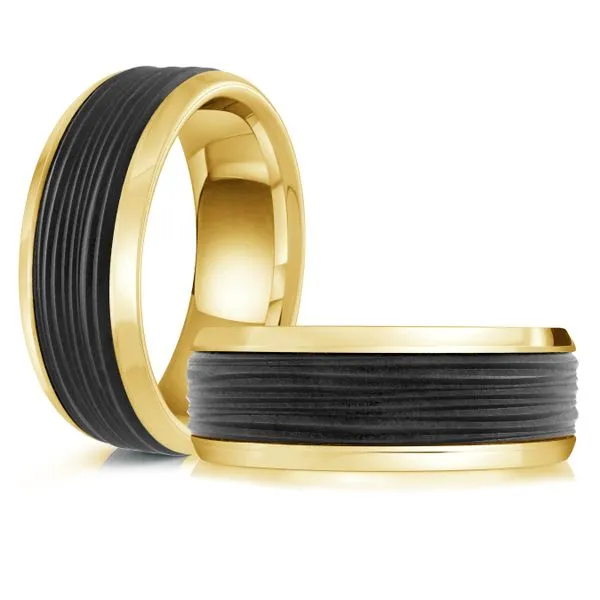 CARBON FIBER AND GOLD WEDDING BAND Image 3 Sanders Jewelers Gainesville, FL