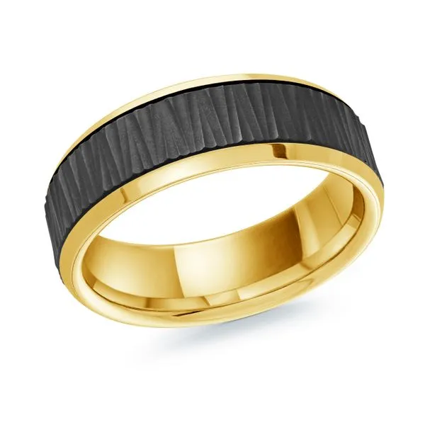 CARBON FIBER AND GOLD WEDDING BAND Becker's Jewelers Burlington, IA