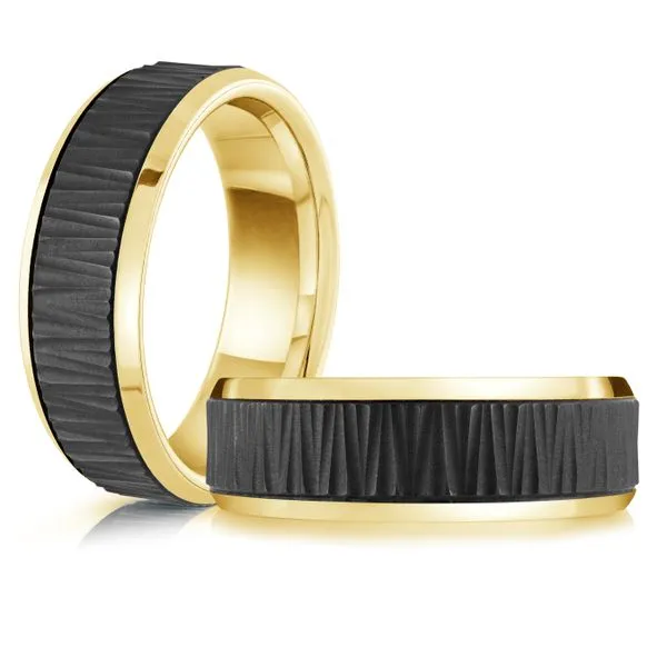 CARBON FIBER AND GOLD WEDDING BAND Image 3 Cherry Street Jewelers Tulsa, OK