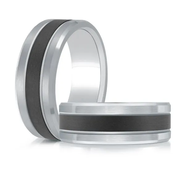 CARBON FIBER AND GOLD WEDDING BAND Image 3 Cherry Street Jewelers Tulsa, OK