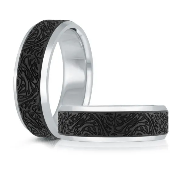 CARBON FIBER AND GOLD WEDDING BAND Image 3 Cherry Street Jewelers Tulsa, OK