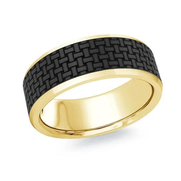 CARBON FIBER AND GOLD WEDDING BAND Cherry Street Jewelers Tulsa, OK