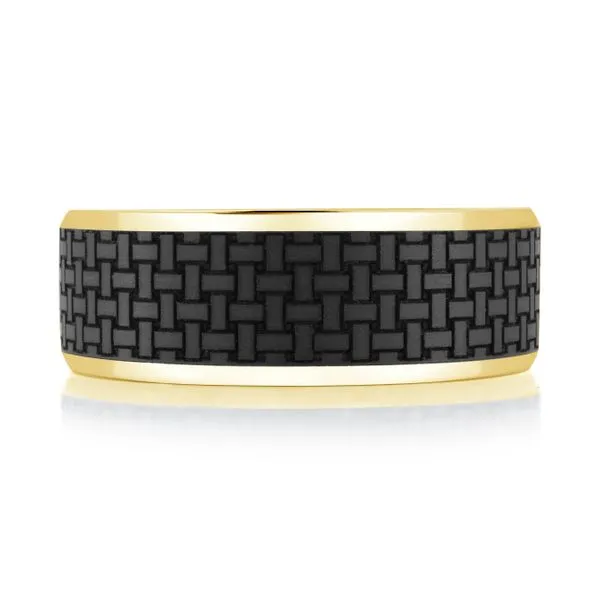 CARBON FIBER AND GOLD WEDDING BAND Image 2 Cherry Street Jewelers Tulsa, OK
