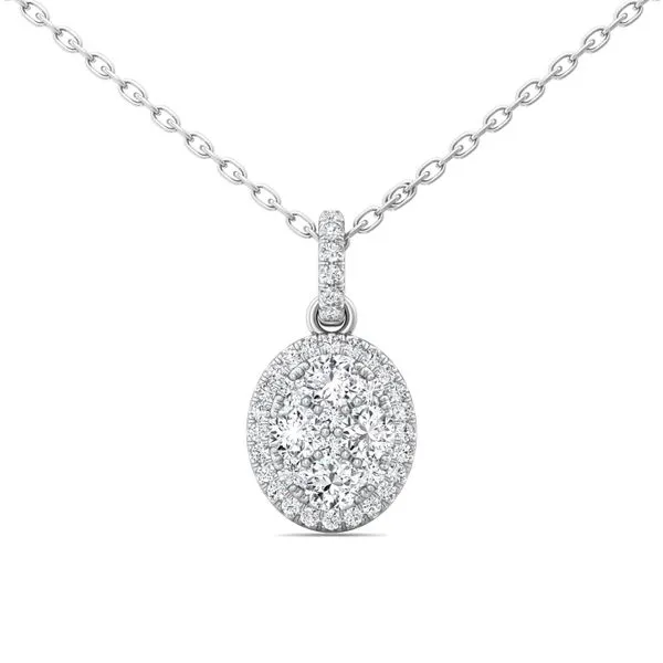 Martin Flyer Classic Diamond Pendant 14K White Gold Pendant H-I I1 Valentine's Fine Jewelry Dallas, PA