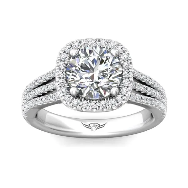 FlyerFit Split Shank 18K White Gold Engagement Ring H-I SI1 Image 2 Diamond Source Jewelers Greenwood Village, CO