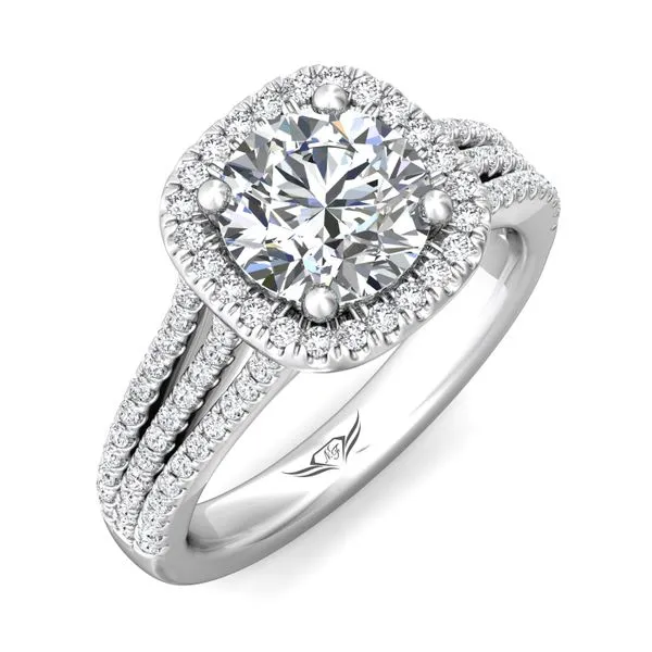 FlyerFit Split Shank 18K White Gold Engagement Ring H-I SI1 Image 5 Diamond Source Jewelers Greenwood Village, CO
