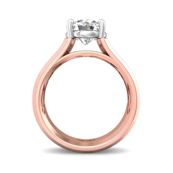 FlyerFit Encore 14K Pink Gold Shank And White Gold Top Engagement Ring Image 3 Valentine's Fine Jewelry Dallas, PA