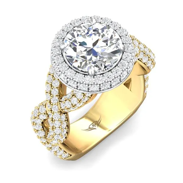 FlyerFit Encore 18K Yellow Gold Shank And White Gold Top Engagement Ring H-I SI1 Image 5 Valentine's Fine Jewelry Dallas, PA