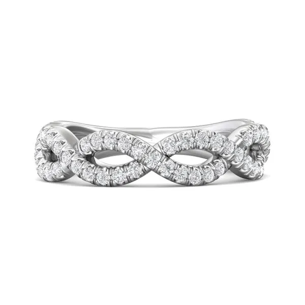 FlyerFit Micropave 14K White Gold Wedding Band H-I SI1 Valentine's Fine Jewelry Dallas, PA
