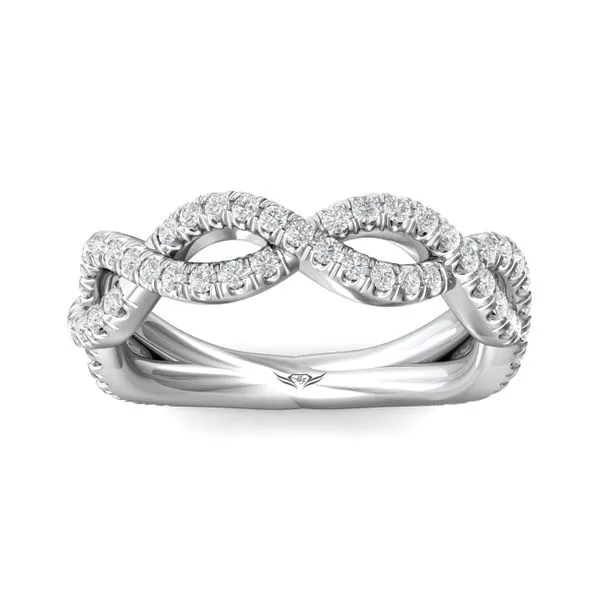 FlyerFit Micropave 14K White Gold Wedding Band H-I SI1 Image 2 Valentine's Fine Jewelry Dallas, PA