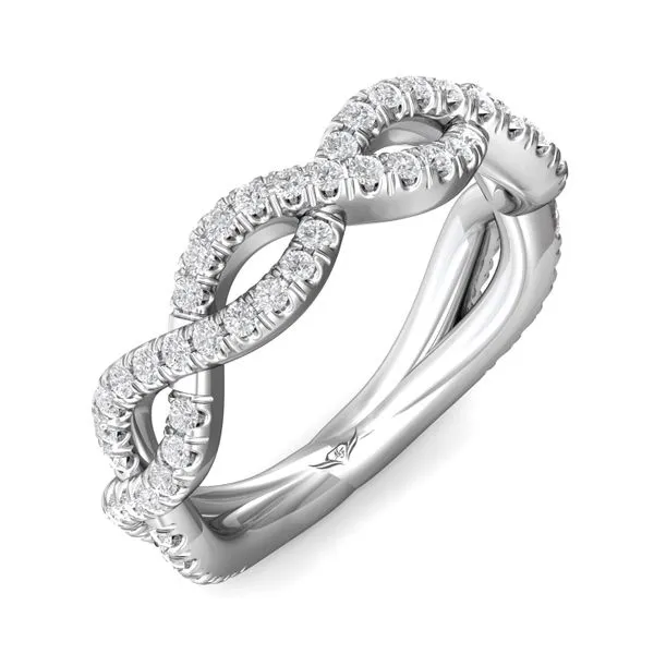 FlyerFit Micropave 14K White Gold Wedding Band H-I SI1 Image 5 Valentine's Fine Jewelry Dallas, PA