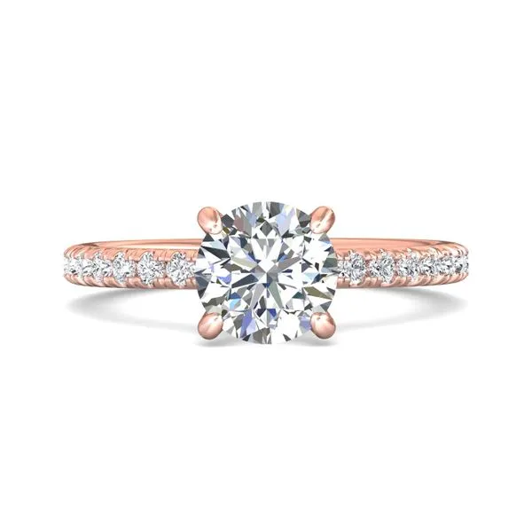 FlyerFit Micropave 14K Pink Gold Engagement Ring H-I SI1 Valentine's Fine Jewelry Dallas, PA