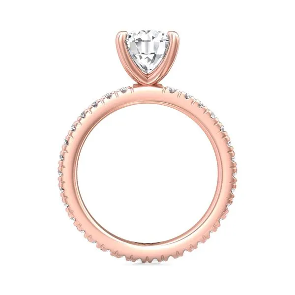 FlyerFit Micropave 14K Pink Gold Engagement Ring H-I SI1 Image 3 Valentine's Fine Jewelry Dallas, PA