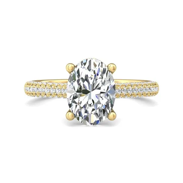 FlyerFit Micropave 18K Yellow Gold Engagement Ring H-I SI1 Valentine's Fine Jewelry Dallas, PA