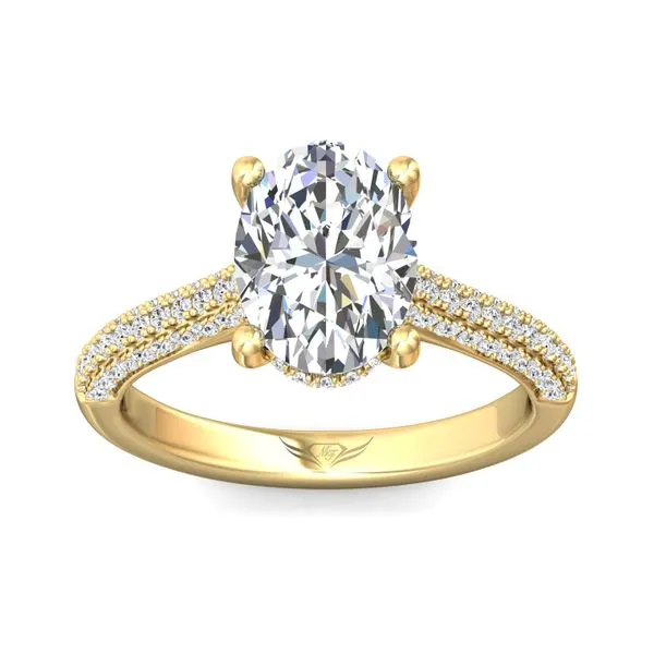 FlyerFit Micropave 18K Yellow Gold Engagement Ring H-I SI1 Image 2 Valentine's Fine Jewelry Dallas, PA