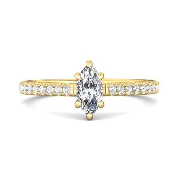 FlyerFit Micropave 14K Yellow Gold Engagement Ring H-I SI1 Valentine's Fine Jewelry Dallas, PA