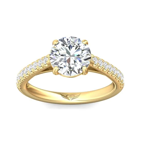 FlyerFit Micropave 18K Yellow Gold Engagement Ring H-I SI1 Image 2 Diamond Source Jewelers Greenwood Village, CO
