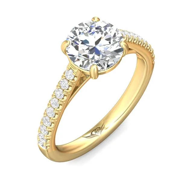 FlyerFit Micropave 18K Yellow Gold Engagement Ring H-I SI1 Image 5 Diamond Source Jewelers Greenwood Village, CO