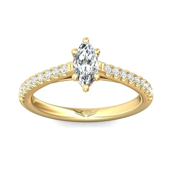FlyerFit Micropave 18K Yellow Gold Engagement Ring H-I SI2 Image 2 Diamond Source Jewelers Greenwood Village, CO