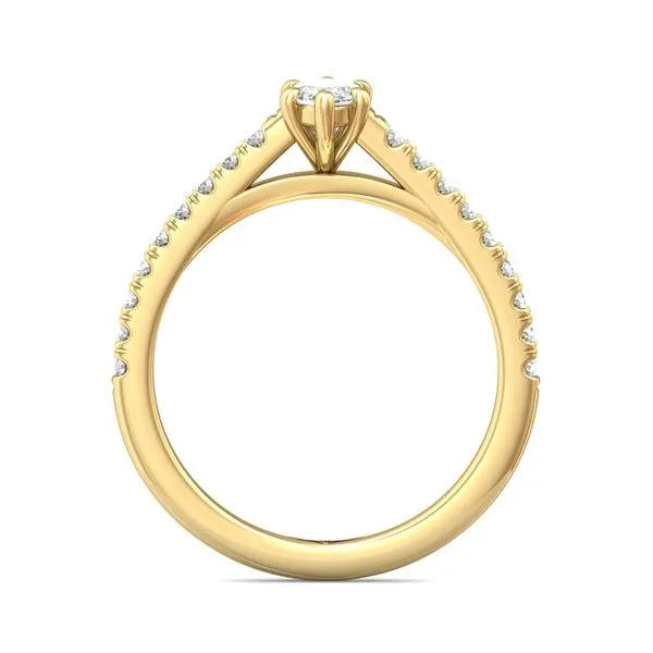 FlyerFit Micropave 18K Yellow Gold Engagement Ring H-I SI2 Image 3 Diamond Source Jewelers Greenwood Village, CO