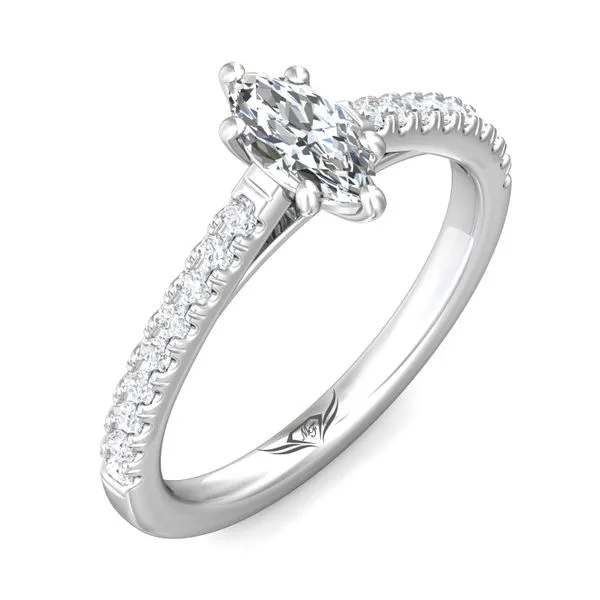 FlyerFit Micropave 18K White Gold Engagement Ring H-I SI1 Image 5 Diamond Source Jewelers Greenwood Village, CO