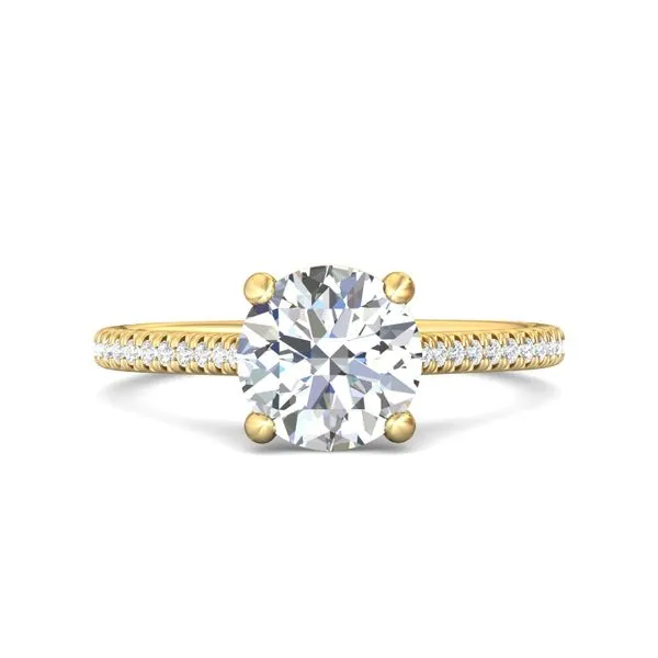 FlyerFit Micropave 18K Yellow Gold Engagement Ring H-I SI2 Valentine's Fine Jewelry Dallas, PA