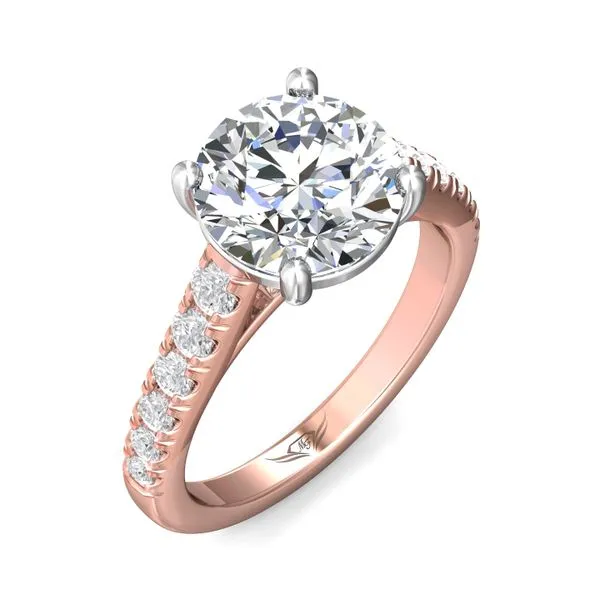 FlyerFit Micropave 14K Pink Gold Shank And White Gold Top Engagement Ring G-H VS2-SI1 Image 5 Valentine's Fine Jewelry Dallas, PA