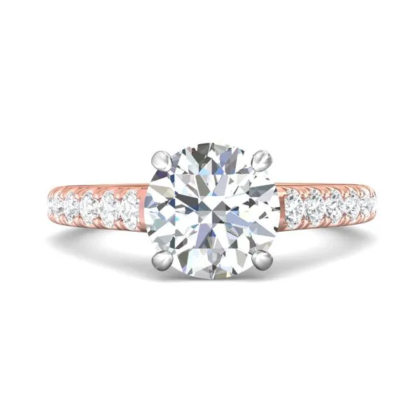 FlyerFit Micropave 14K Pink Gold Shank And White Gold Top Engagement Ring H-I SI1 Diamond Source Jewelers Greenwood Village, CO