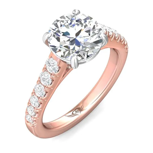 FlyerFit Micropave 14K Pink Gold Shank And White Gold Top Engagement Ring H-I SI1 Image 5 Diamond Source Jewelers Greenwood Village, CO